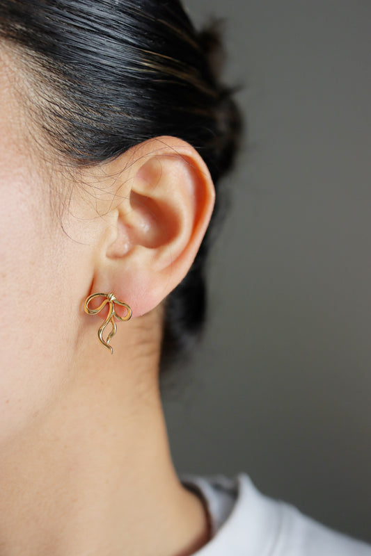 Bow Earrings - Gold