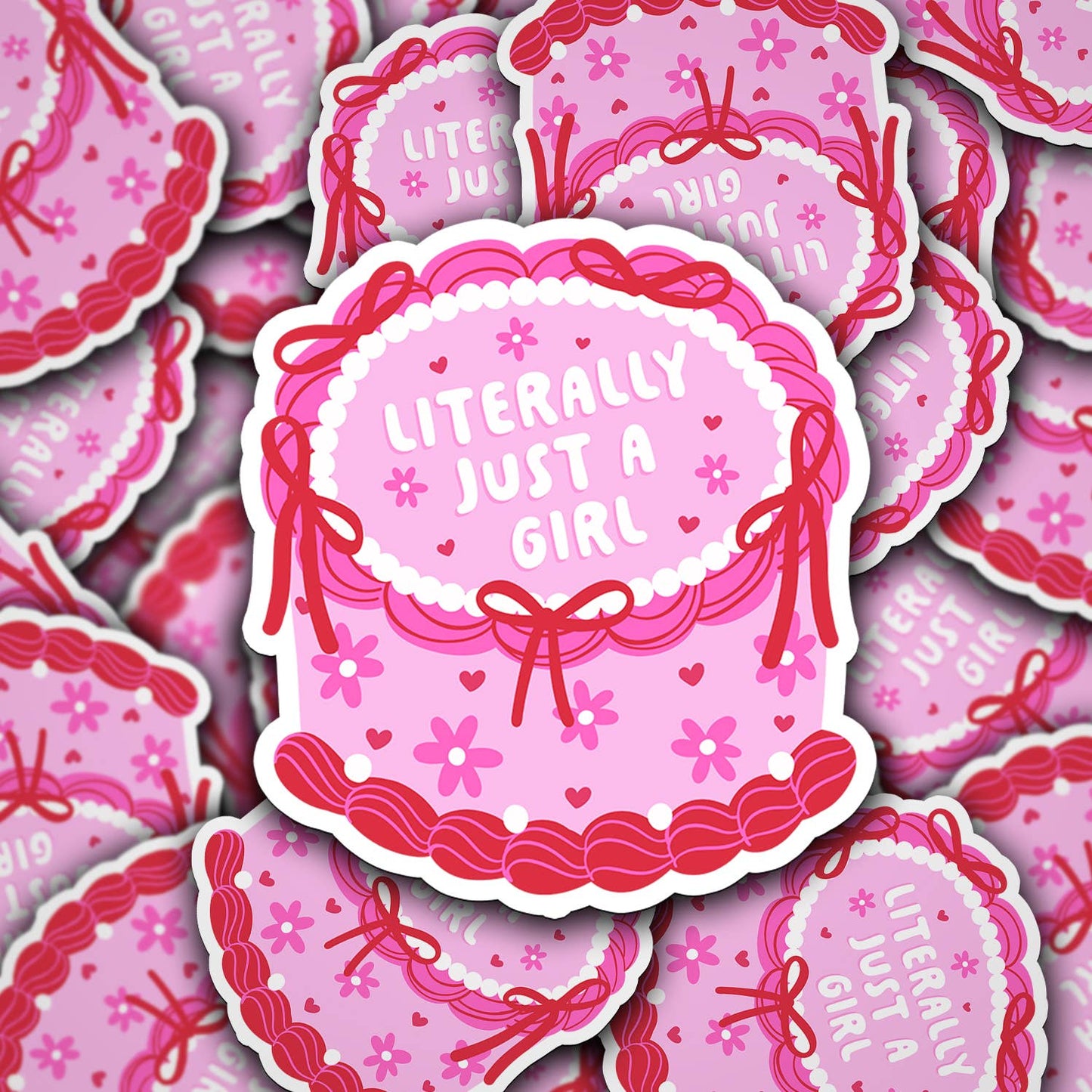 Literally Just a Girl Cake Vinyl Sticker