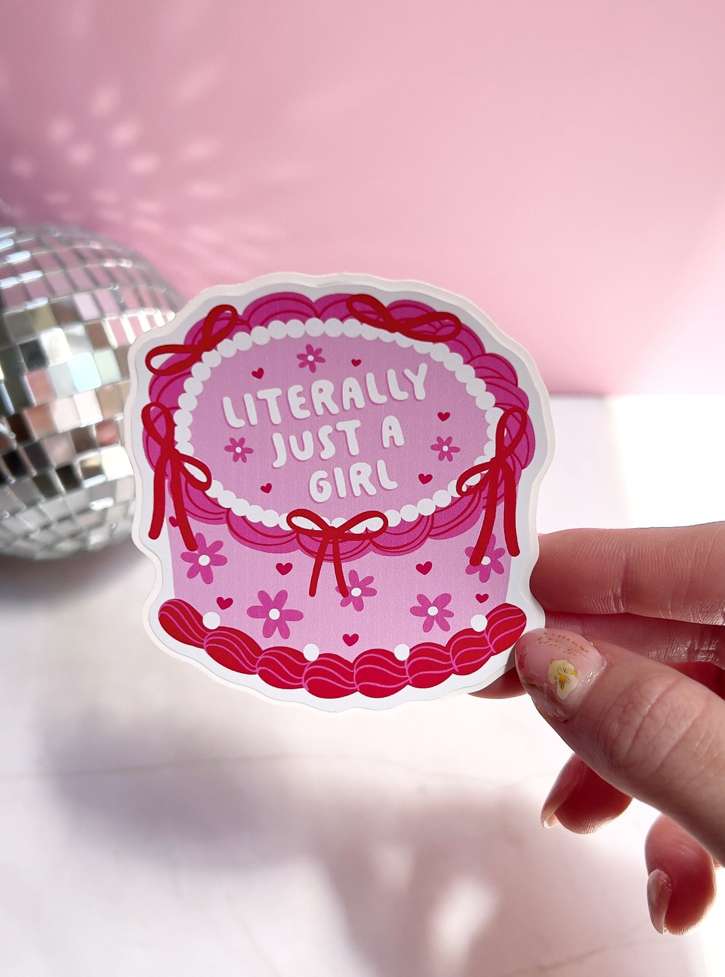 Literally Just a Girl Cake Vinyl Sticker