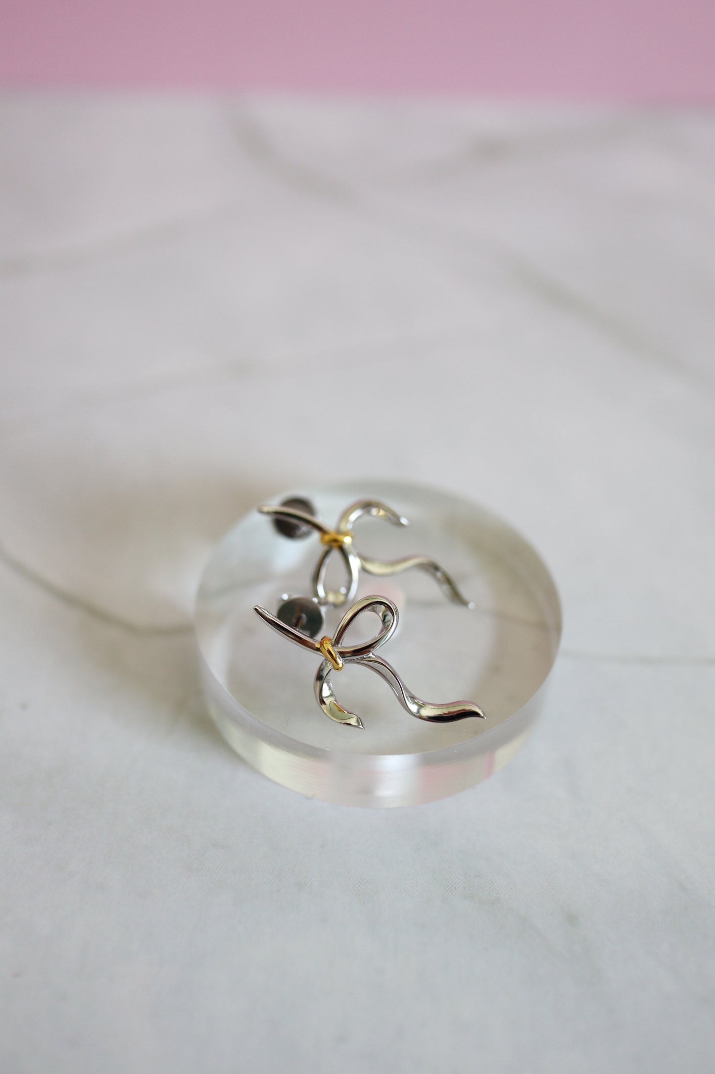 Bow Earrings - Silver