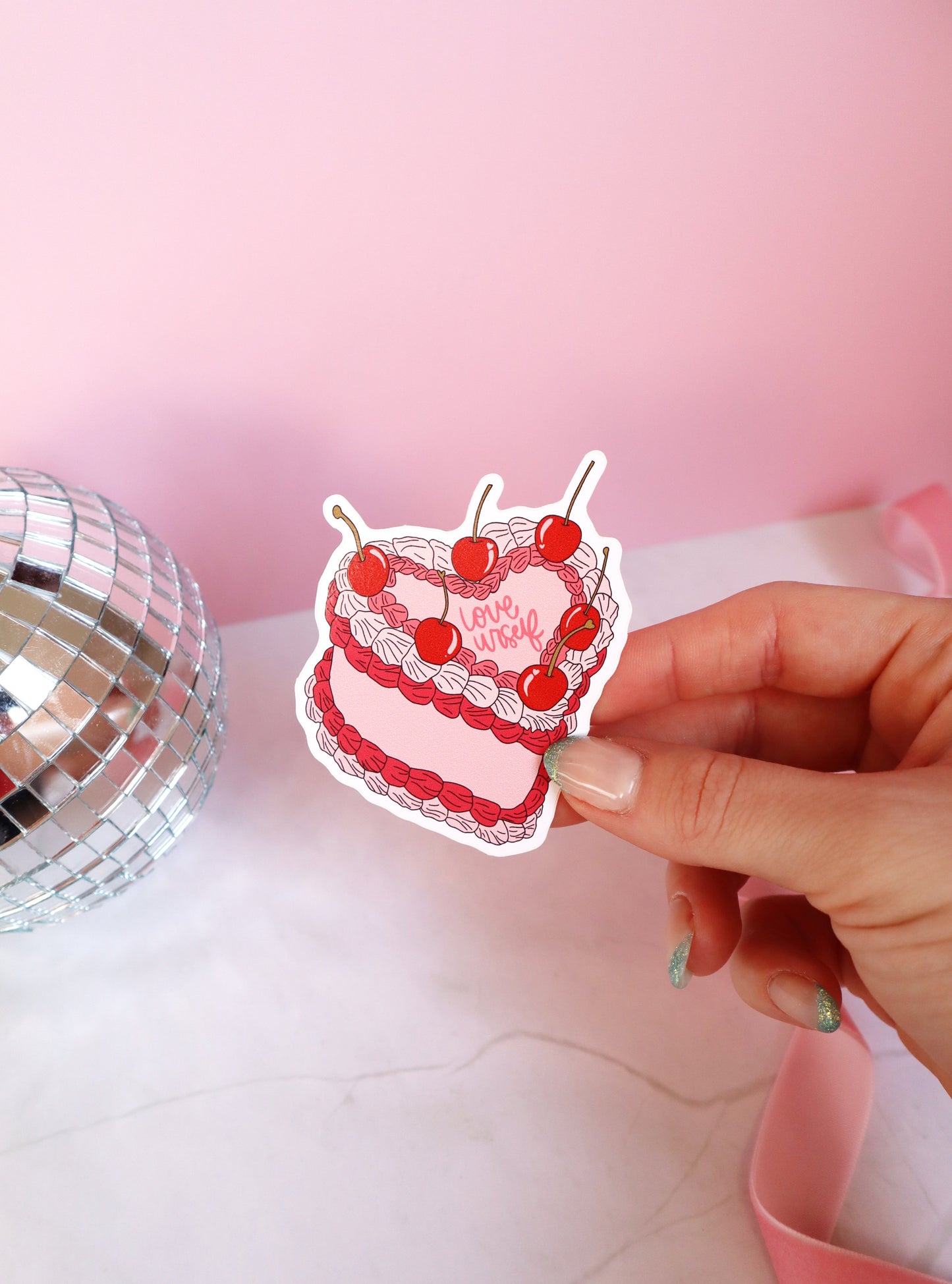 Love Urself Cake Vinyl Sticker