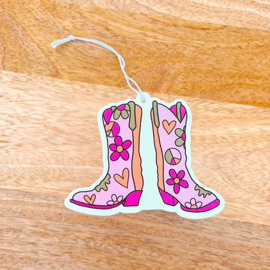 Cowgirl Boots - Car Air Freshener - New Linen